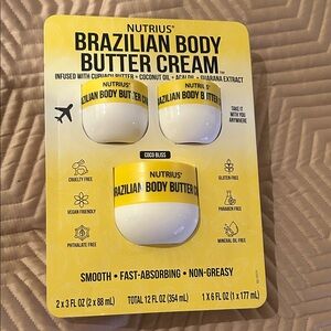 Nutrius Brazilian Body Butter Cream Set of 3